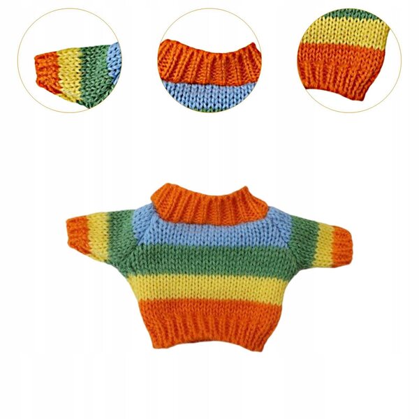 Regenbogenpullover für 20 cm große Minipuppen, weiche und farbenfrohe Kleidung
