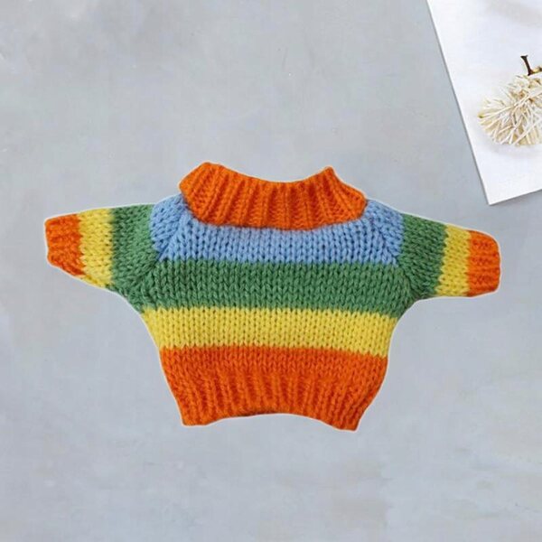 Regenbogenpullover für 20 cm große Minipuppen, weiche und farbenfrohe Kleidung