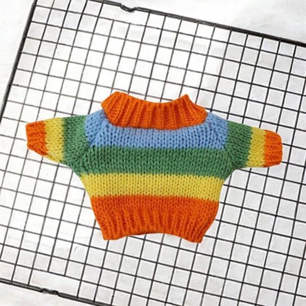 Regenbogenpullover für 20 cm große Minipuppen, weiche und farbenfrohe Kleidung