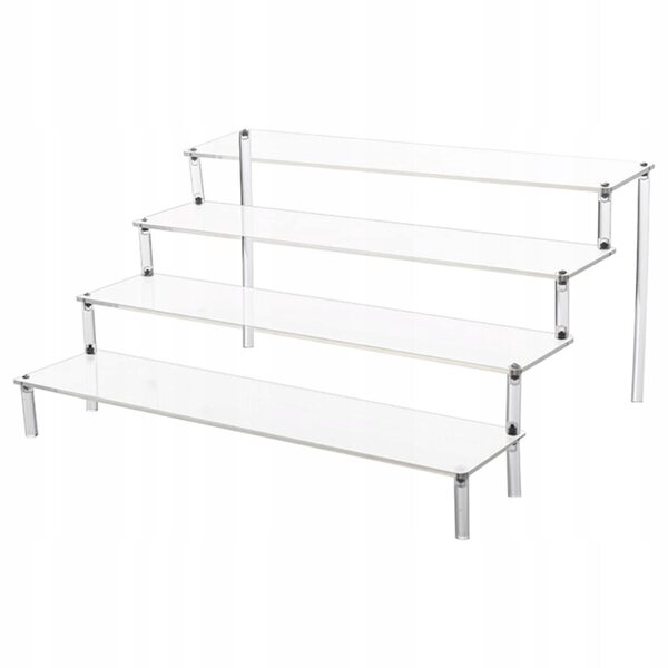 Supporto in acrilico trasparente per esporre cosmetici e figurine, 39,5x34,5x20 cm