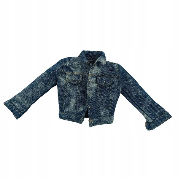 Damen 1:6 Dunkelblaue Action-Puppenjacke – handgefertigtes Modekleid