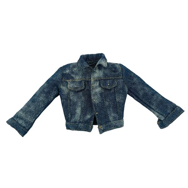 Damen 1:6 Dunkelblaue Action-Puppenjacke – handgefertigtes Modekleid
