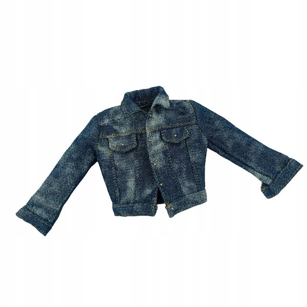 Damen 1:6 Dunkelblaue Action-Puppenjacke – handgefertigtes Modekleid