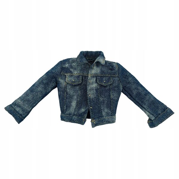 Damen 1:6 Dunkelblaue Action-Puppenjacke – handgefertigtes Modekleid