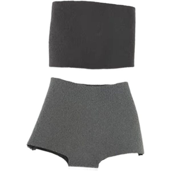 Abbigliamento Femminile 1/6 Elegante Top Fascia e Pantaloncini Grigio per Bambole