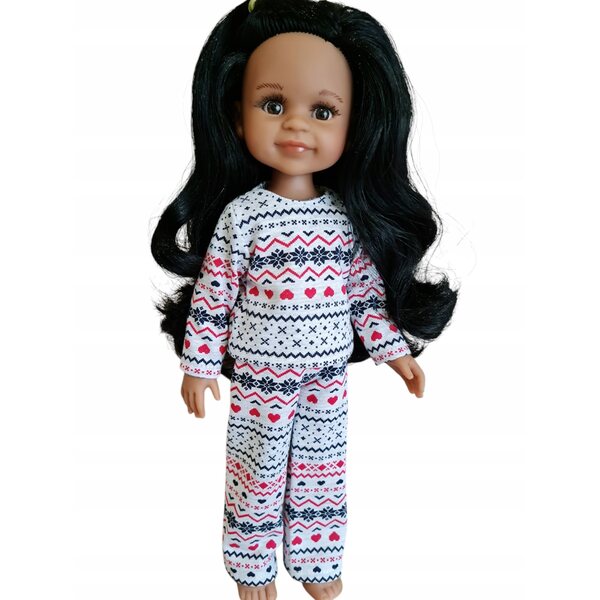 Pigiama per bambola Paola Reina con motivo scandinavo 32 cm