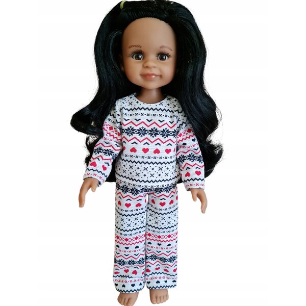Pigiama per bambola Paola Reina con motivo scandinavo 32 cm