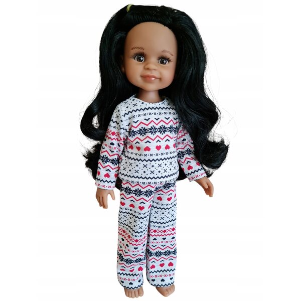 Pigiama per bambola Paola Reina con motivo scandinavo 32 cm