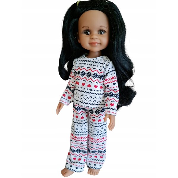Pigiama per bambola Paola Reina con motivo scandinavo 32 cm