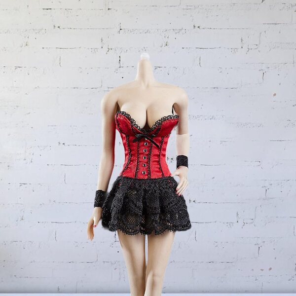 1/6 weibliches Puppenkleidungsset Schwarz mit Kleid und Shorts Fxzqgnh