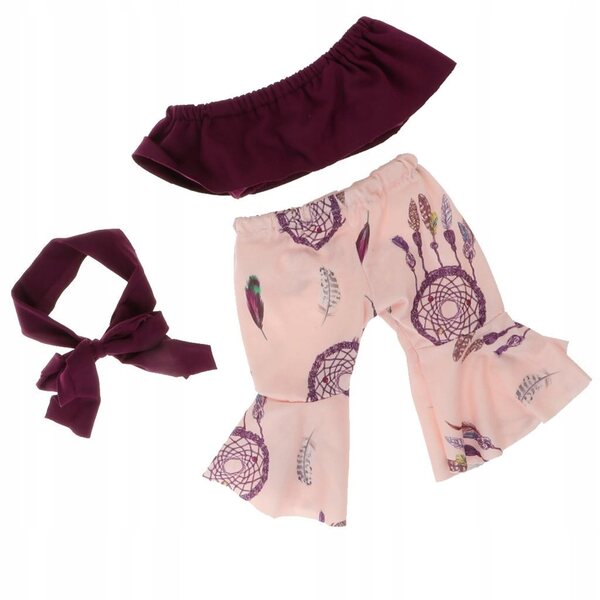 Set Abito Off-Shoulder e Pantaloni a Zampa per Bambole da 43-45 cm