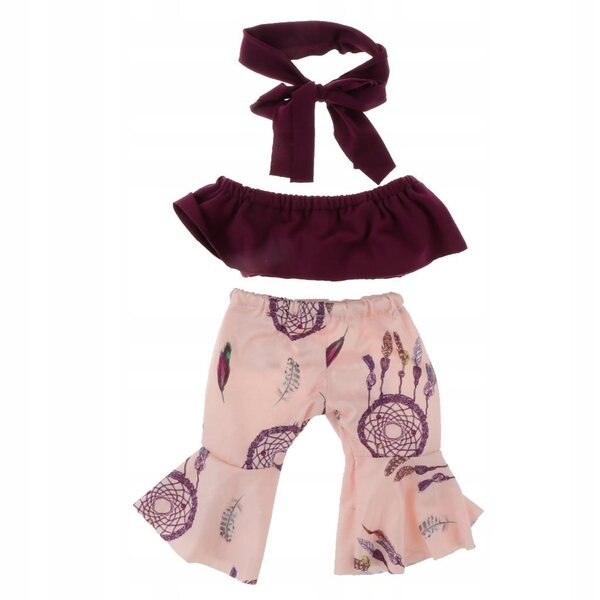 Set Abito Off-Shoulder e Pantaloni a Zampa per Bambole da 43-45 cm