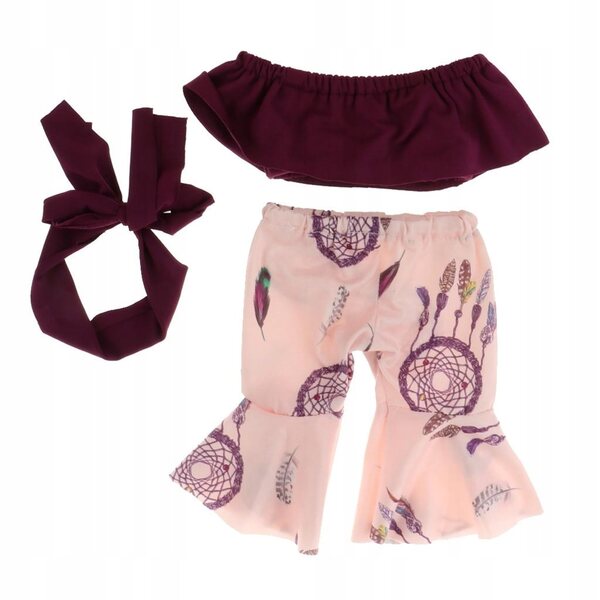 Set Abito Off-Shoulder e Pantaloni a Zampa per Bambole da 43-45 cm