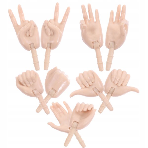 10 Teile mehrfarbige Kunststoffhände für Minipuppen – DIY-Zubehör