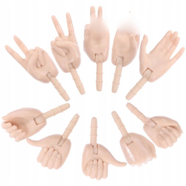 10 Teile mehrfarbige Kunststoffhände für Minipuppen – DIY-Zubehör