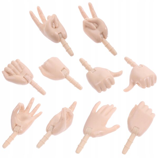 10 Teile mehrfarbige Kunststoffhände für Minipuppen – DIY-Zubehör