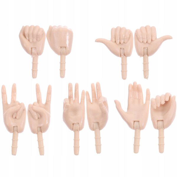 10 Teile mehrfarbige Kunststoffhände für Minipuppen – DIY-Zubehör