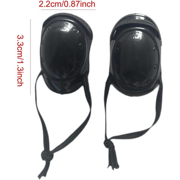 2X Ginocchiere Miniatura 1/6 per Bambole 12 Pollici Costume Cosplay Nero