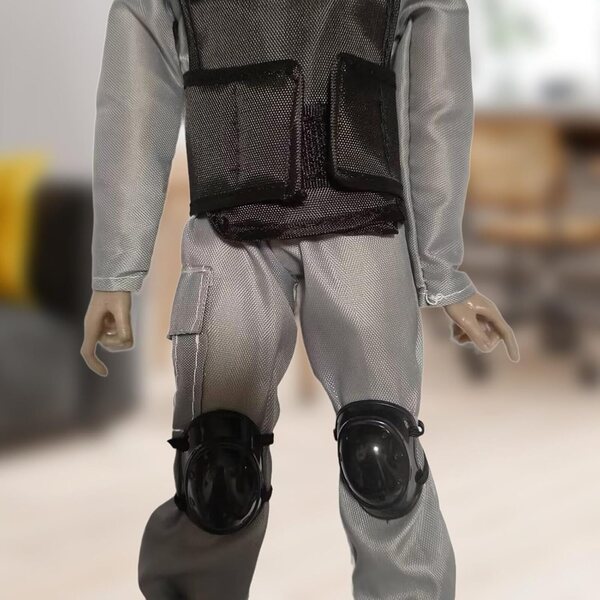 2X Ginocchiere Miniatura 1/6 per Bambole 12 Pollici Costume Cosplay Nero