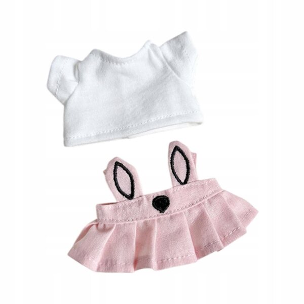 Ubranka per bambole 17 cm set gonna con orecchie da coniglio accessori morbidi