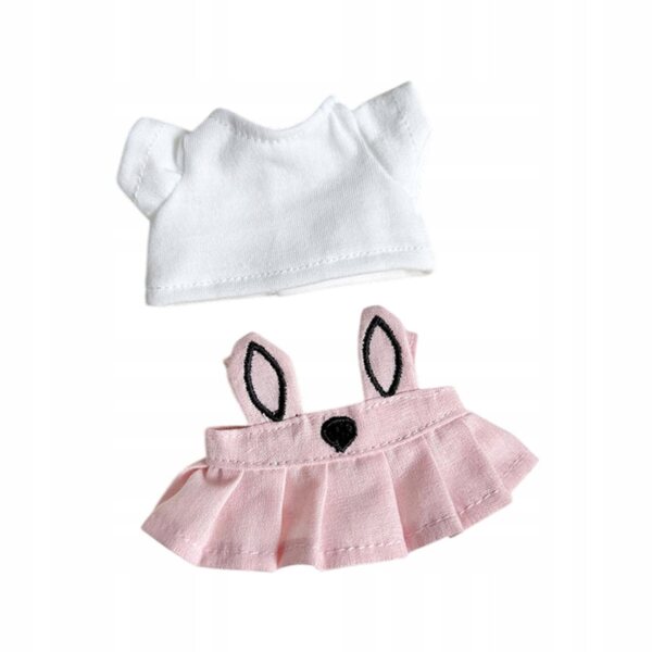 Ubranka für 17 cm Puppen, Rockset mit Hasenohren, weichem Zubehör
