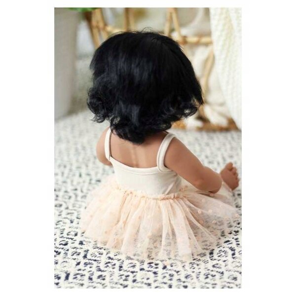 Costume da Ballerina Beige per Bambole Miniland 38 cm con Gonna Tutu in Tulle