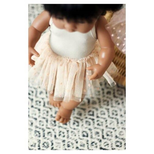 Costume da Ballerina Beige per Bambole Miniland 38 cm con Gonna Tutu in Tulle