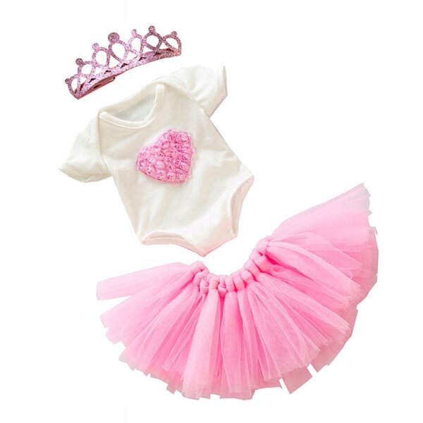 Laletta Principessa con Body e Gonna Rosa per Bambole da 18 Pollici