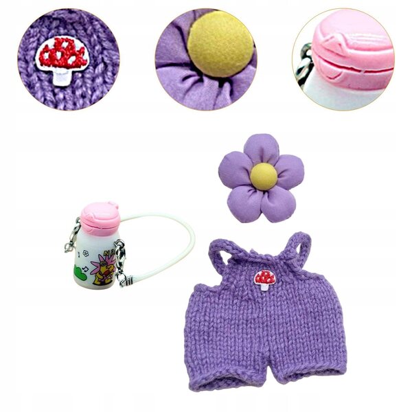 Set di abiti per bambole 17 cm fatti a mano con accessori e dettagli colorati