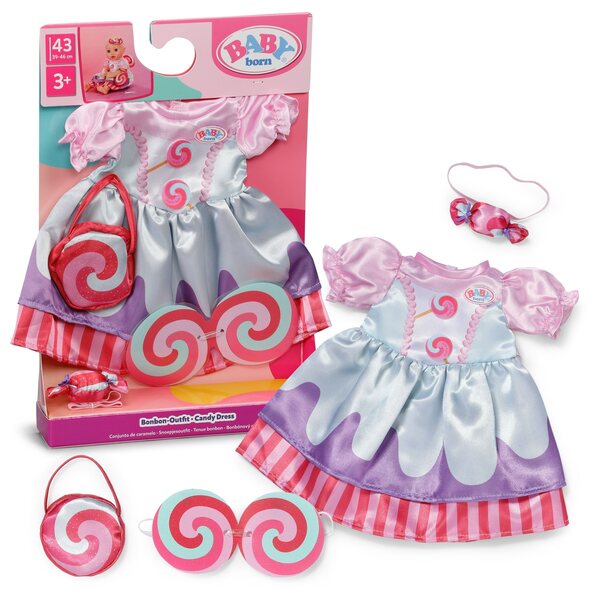 BABY Born Candy Abito Vestito Colorato per Bambole 43 cm