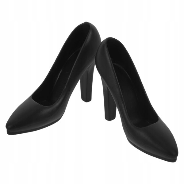 Mini Scarpe con Tacco Nero per Bambole da Collezione 1:6 Compatibili 12 Pollici
