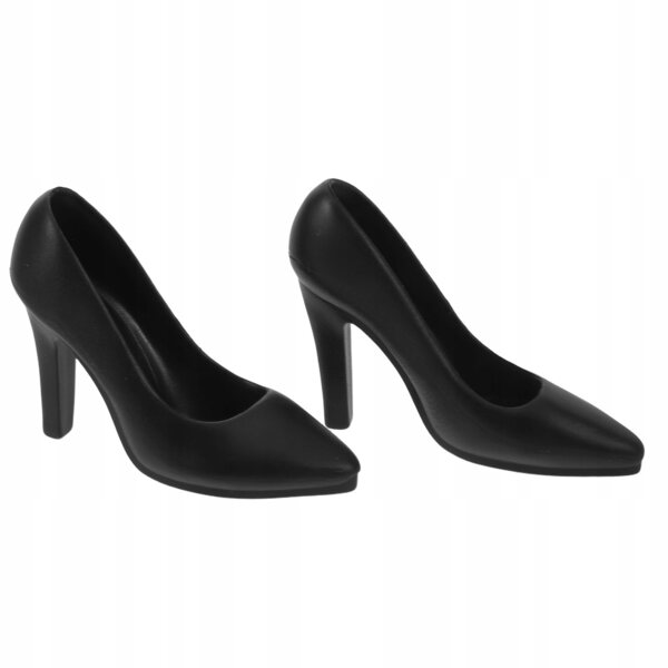 Mini Scarpe con Tacco Nero per Bambole da Collezione 1:6 Compatibili 12 Pollici