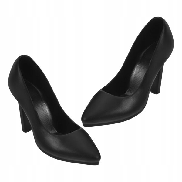 Mini Scarpe con Tacco Nero per Bambole da Collezione 1:6 Compatibili 12 Pollici