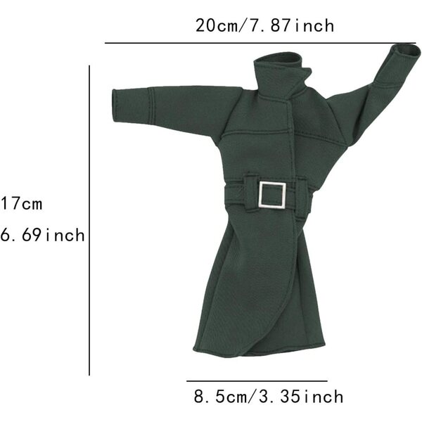 1/6 Damen-Trenchcoat-Anzug für 12-Zoll-Puppe, elegant und langlebig, grün