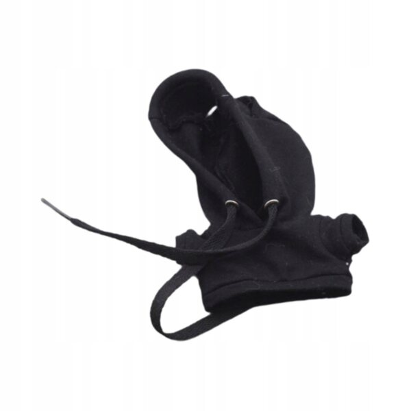Schwarzer Bluza mit Kapuze aus weichem Stoff für 15–17 cm große Puppen