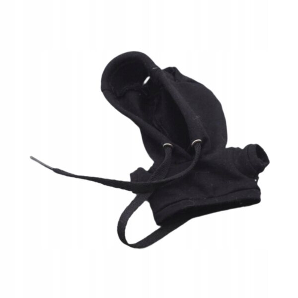 Schwarzer Bluza mit Kapuze aus weichem Stoff für 15–17 cm große Puppen