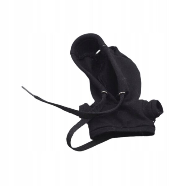 Schwarzer Bluza mit Kapuze aus weichem Stoff für 15–17 cm große Puppen