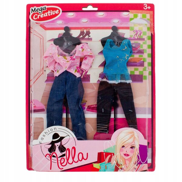 Set mit 2 Retro-Jeans-Kleidungssets für Mega Creative 3+ Puppen