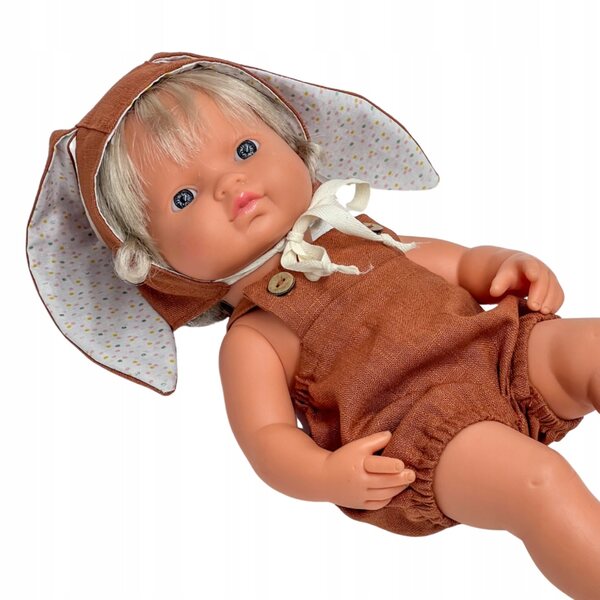 Kleidungsset für Miniland-Puppen, 38 cm, mit rostfarbenen Hasenohren