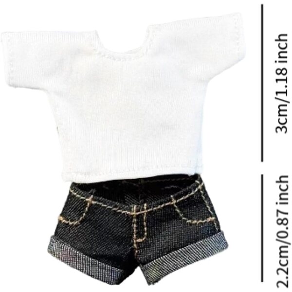 1/12 Lässiges Outfit für Actionfigur mit Stoff-T-Shirt und Jeans-Shorts
