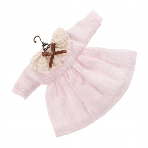 Elegantes Vintage-Rosakleid mit Spitze für OB11-Puppen, einzigartige Dekoration