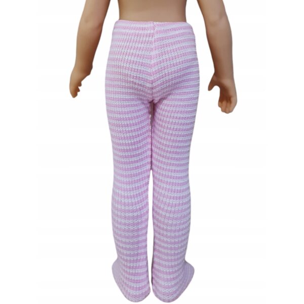 Rajstopy per bambola Paola Reina 32 cm a righe bianco-rosa, 5 colori disponibili