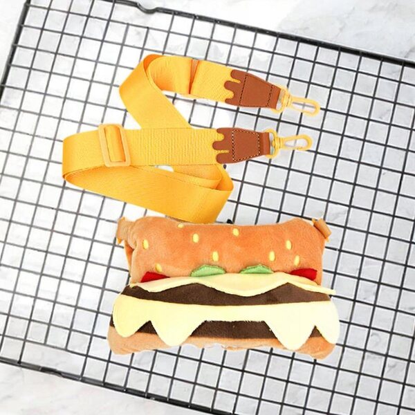 Plüschkleidung für 38-cm-Puppen mit Hamburger-Tasche, Stil und Komfort