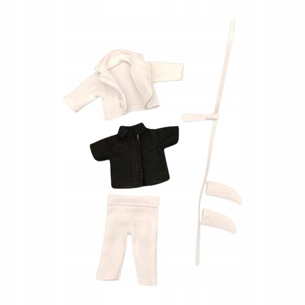 1:12 Miniaturkleidung für Puppen, 5 weiße Teile, komplettes Kostüm