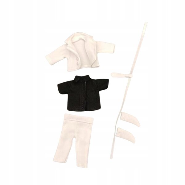 1:12 Miniaturkleidung für Puppen, 5 weiße Teile, komplettes Kostüm