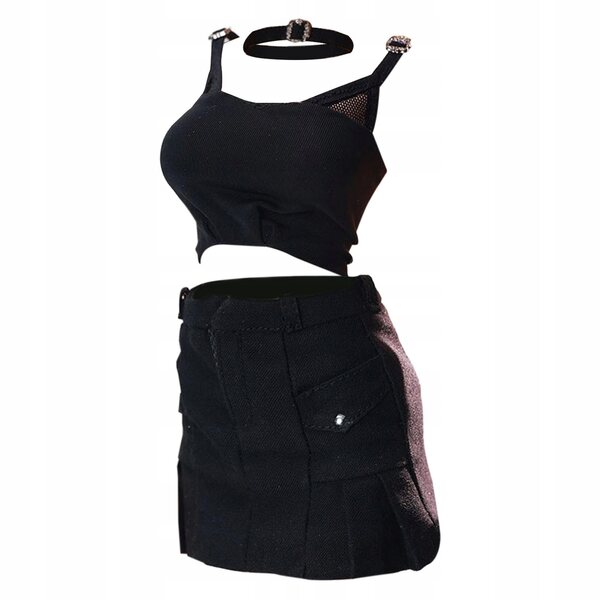 1/6 kurzes schwarzes Cosplay-Kleid für Damen ohne Mantel