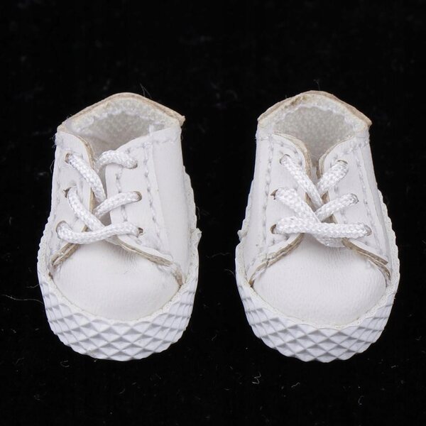 Scarpe Sneakers in PU Argento per Bambole 1:12 Ob11 BJD 6 cm Moda Casual