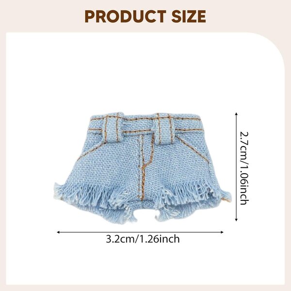 Pantaloncini miniatura in jeans per bambole BJD 1/12, accessorio estivo casual
