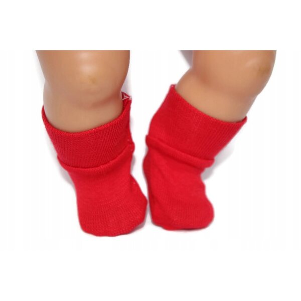 Calzini rossi per bambola 41-44 cm in tessuto morbido e resistente