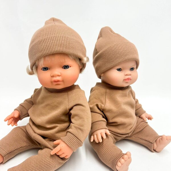 Dres weiße Leggings für Miniland 38 cm Puppen, Paola Reina und Minikane
